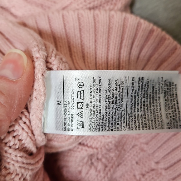 GAP X Loveshack Fancy Light Pink Cable Knit Women's Sweater - Picture 4 of 7